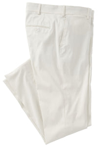 Supima Sateen Italian Luxury Flat Front Cotton Trouser in White (Choice of Fits) by 6 East by Ballin
