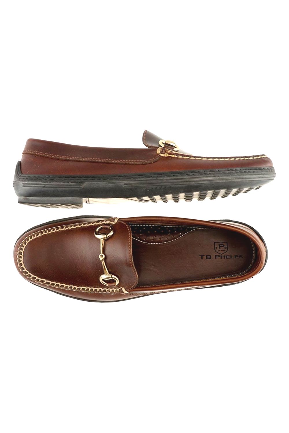 NEW T.B. PHELPS men\'s traditions bit driver loafer in briar waxy leather Traditions Bit Driver in Briar Waxy Leather by T.B. Phelps main image 3