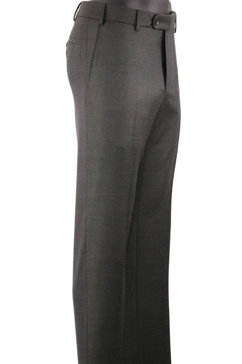 Super 110s Vitale Barberis Canonico Italian Luxury 4 Harness Wool Serge Flat Front Trouser in Loden (Choice of Fits) by 6 East by Ballin