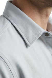 Micro Suede Shirt Jacket in Cement by Scott Barber