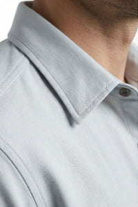 Micro Suede Shirt Jacket in Cement by Scott Barber