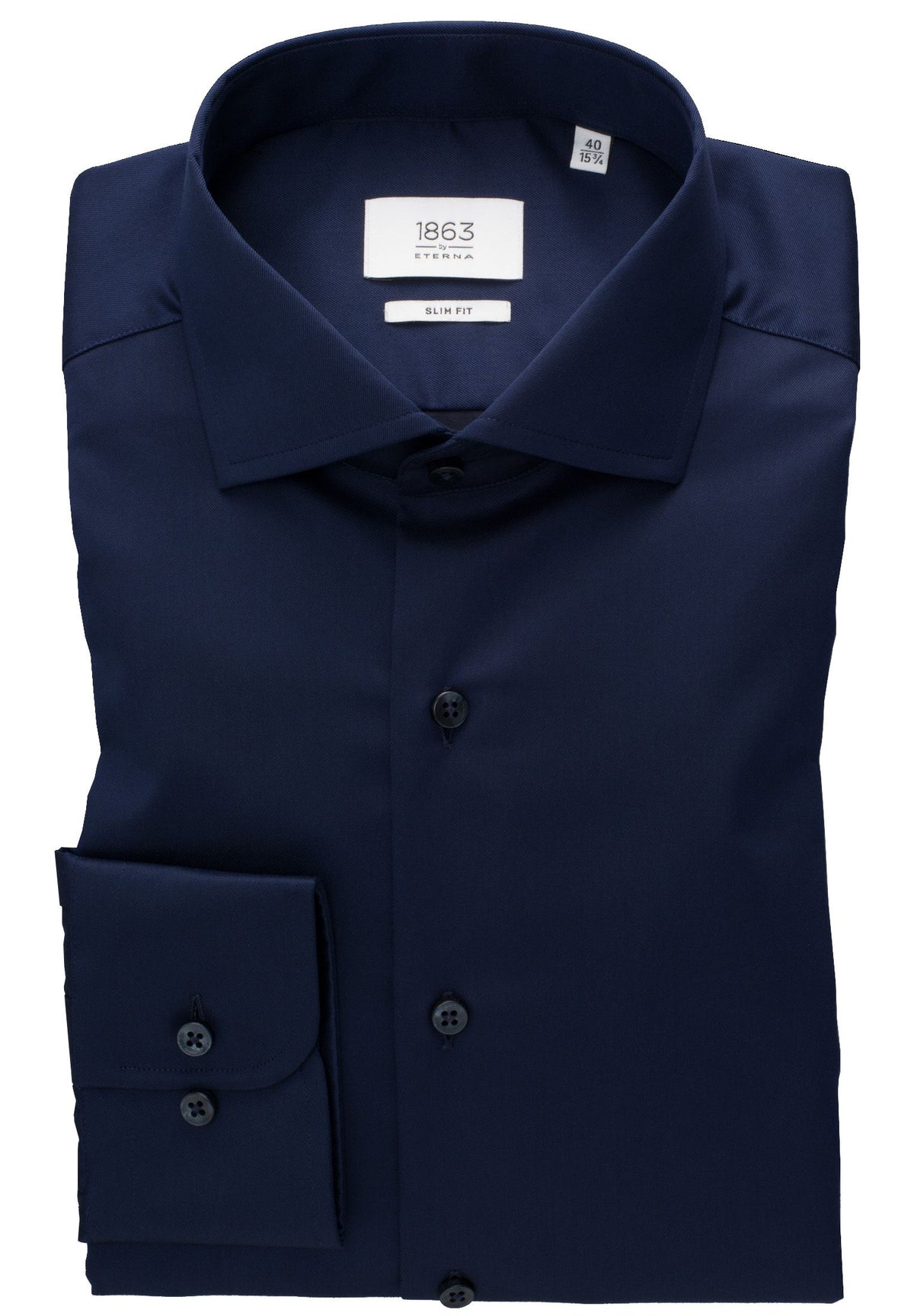 navy dress shirt 'Luxury Shirt' In Navy Blue - Slim Fit
