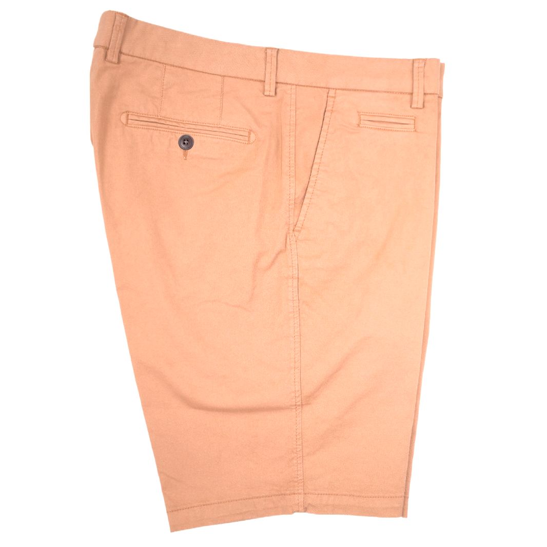 Broken Twill Stretch Cotton Shorts in Coral by Ballin