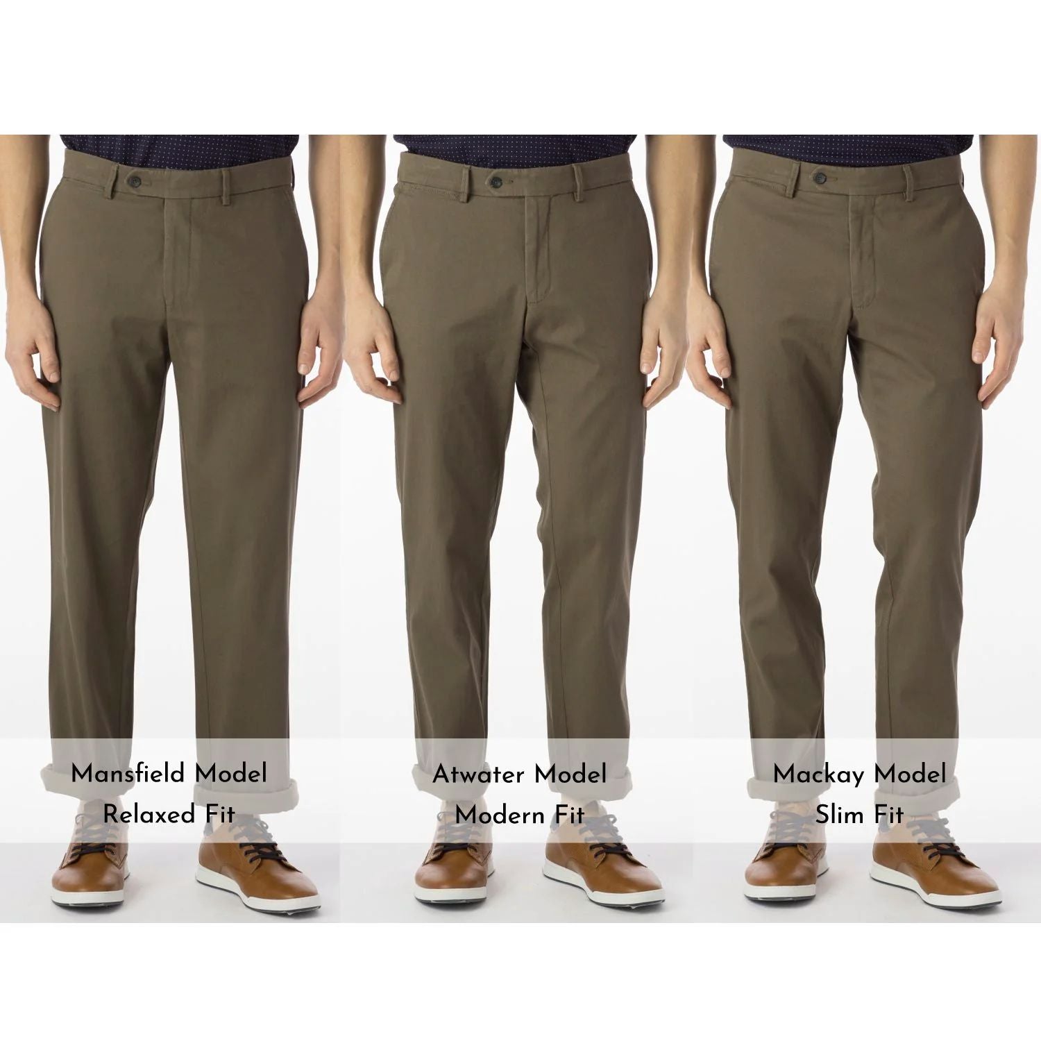 Perma Color Pima Twill Khaki Pants in Fatigue (Flat Front Models) by Ballin