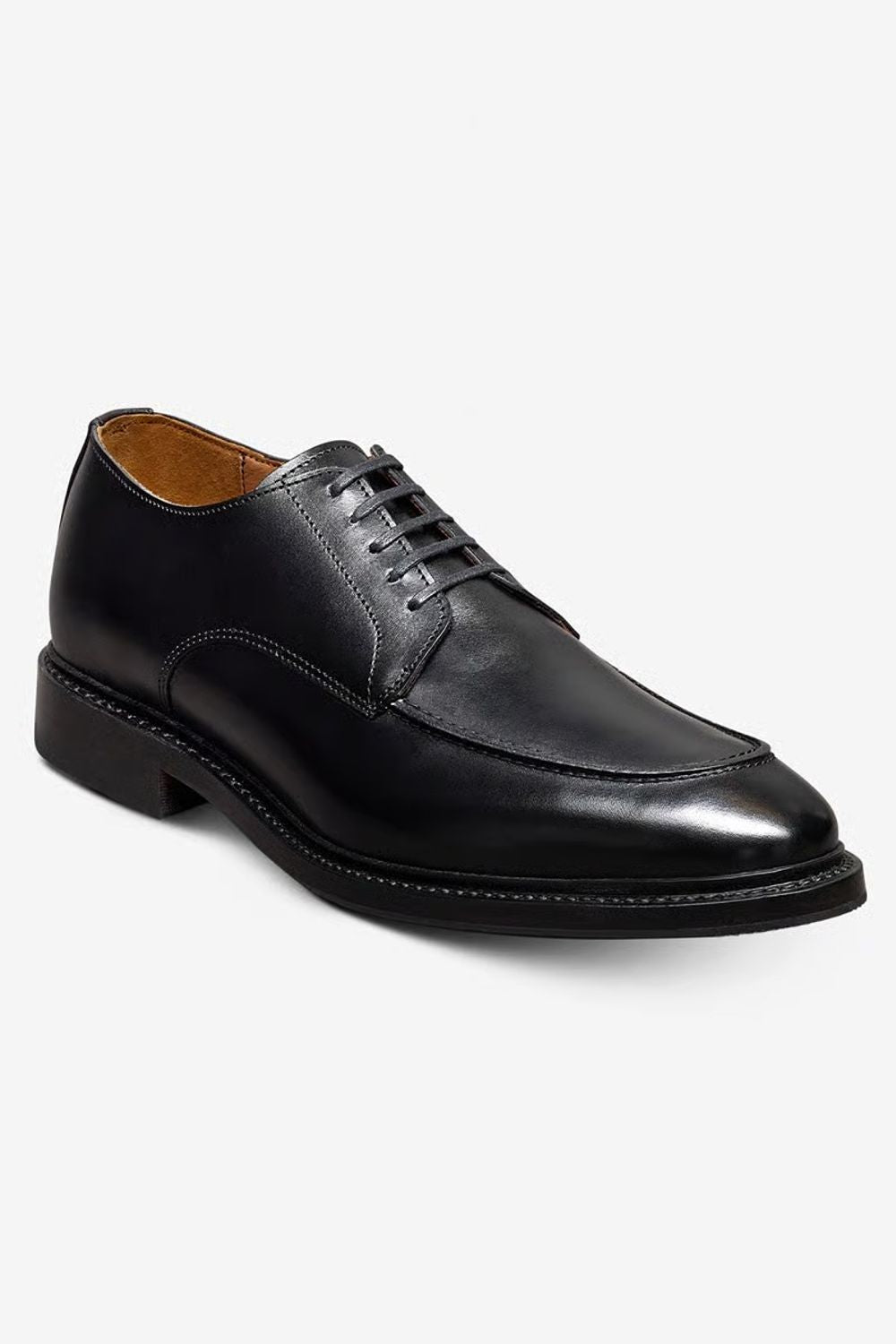 Rivington Apron-Toe Derby Dress Shoe in Black Leather by Allen Edmonds