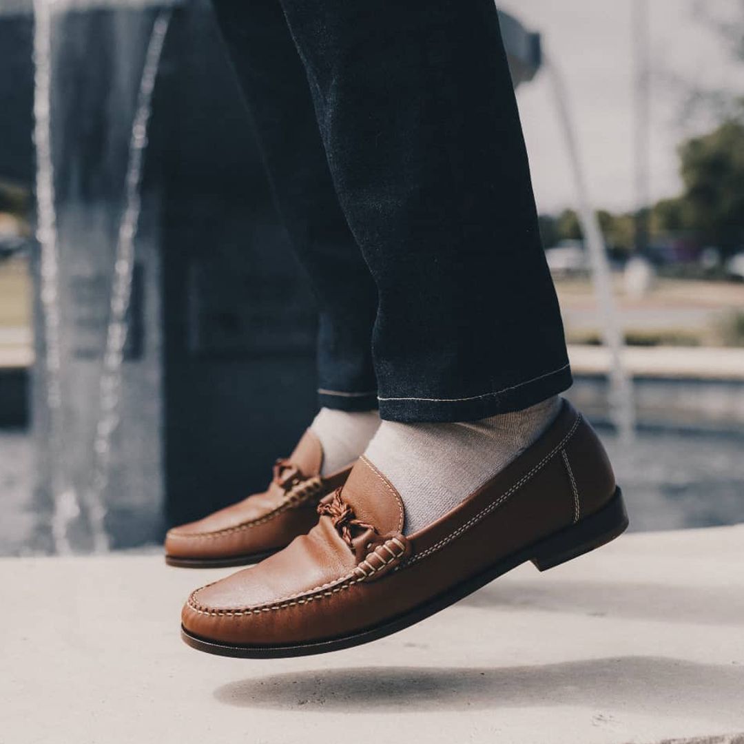 Hilton Sheepskin Braided Bit Loafer in Tan by Alan Payne Footwear