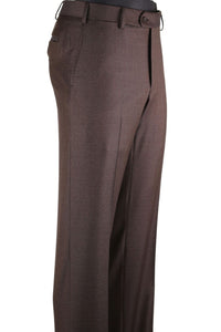 Super 110s Prunelle Wool Flat Front Trouser in Cognac (Choice of Fits) by 6 East by Ballin