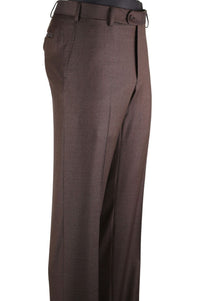 Super 110s Prunelle Wool Flat Front Trouser in Cognac (Choice of Fits) by 6 East by Ballin