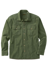 Moleskin Garment-Dyed Long-Sleeve Shirt in Sage by Borgo28