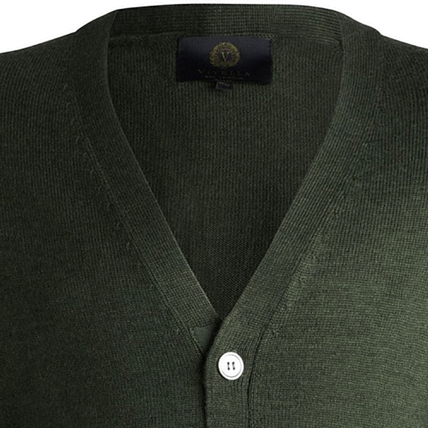 Extra Fine 'Zegna Baruffa' Merino Wool Button Front Cardigan Sweater in Dark Green by Viyella