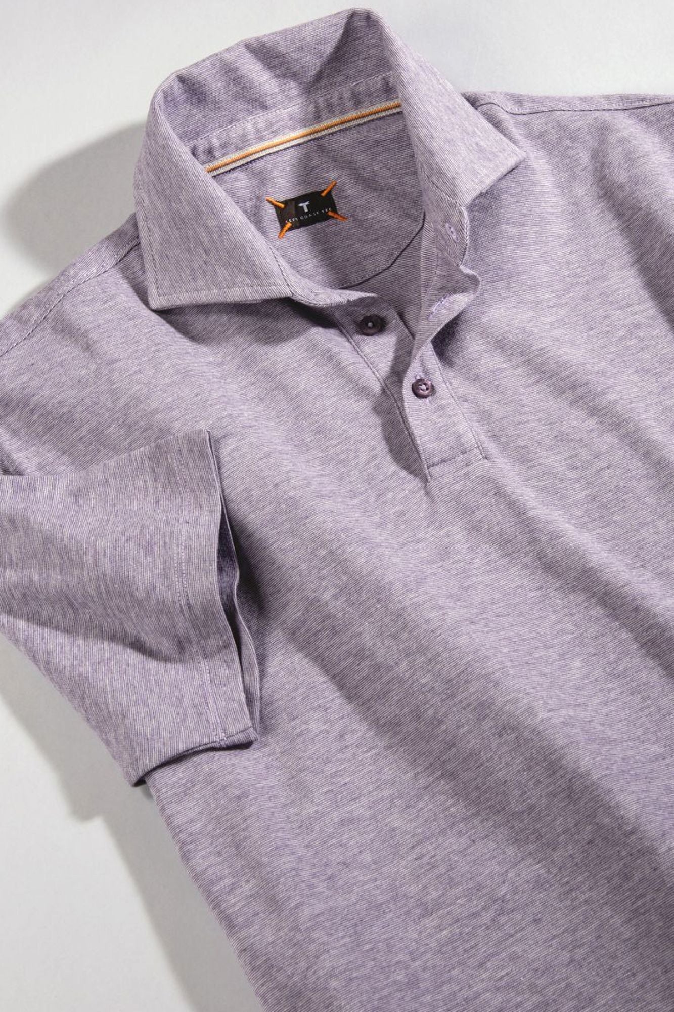 Superfine Hairline Polo in Lilac by Left Coast Tee