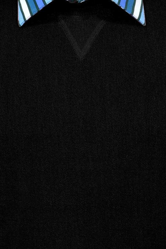 Baby Alpaca 'Links Stitch' Sweatshirt-Style Crew Neck Sweater in Black by Peru Unlimited