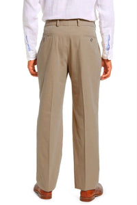 Washed Poplin Pant in Khaki (Oak Double Reverse Pleat) by Charleston Khakis