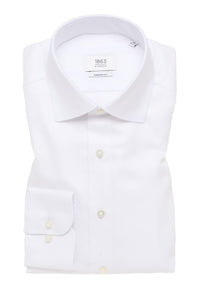 'Royal Twill' In White - Modern Fit - Two Ply Cotton Twill Dress Shirt with Kent Collar by Eterna 1863