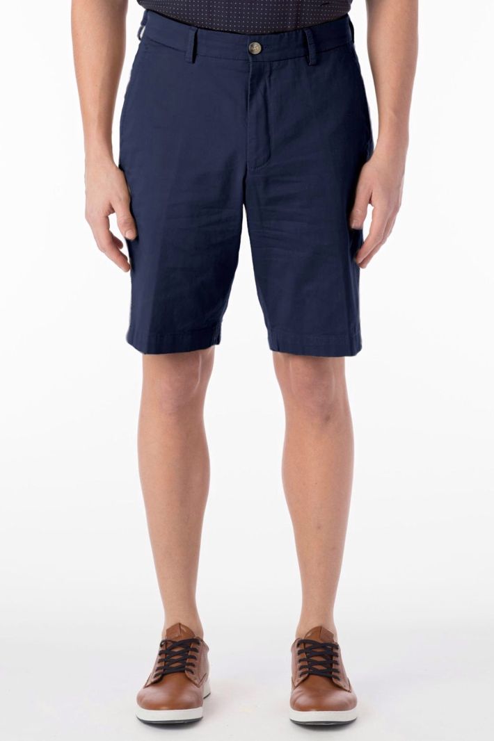 Broken Twill Stretch Cotton Shorts in Blue (Size 40) (Drummond Traditional Fit) by Ballin