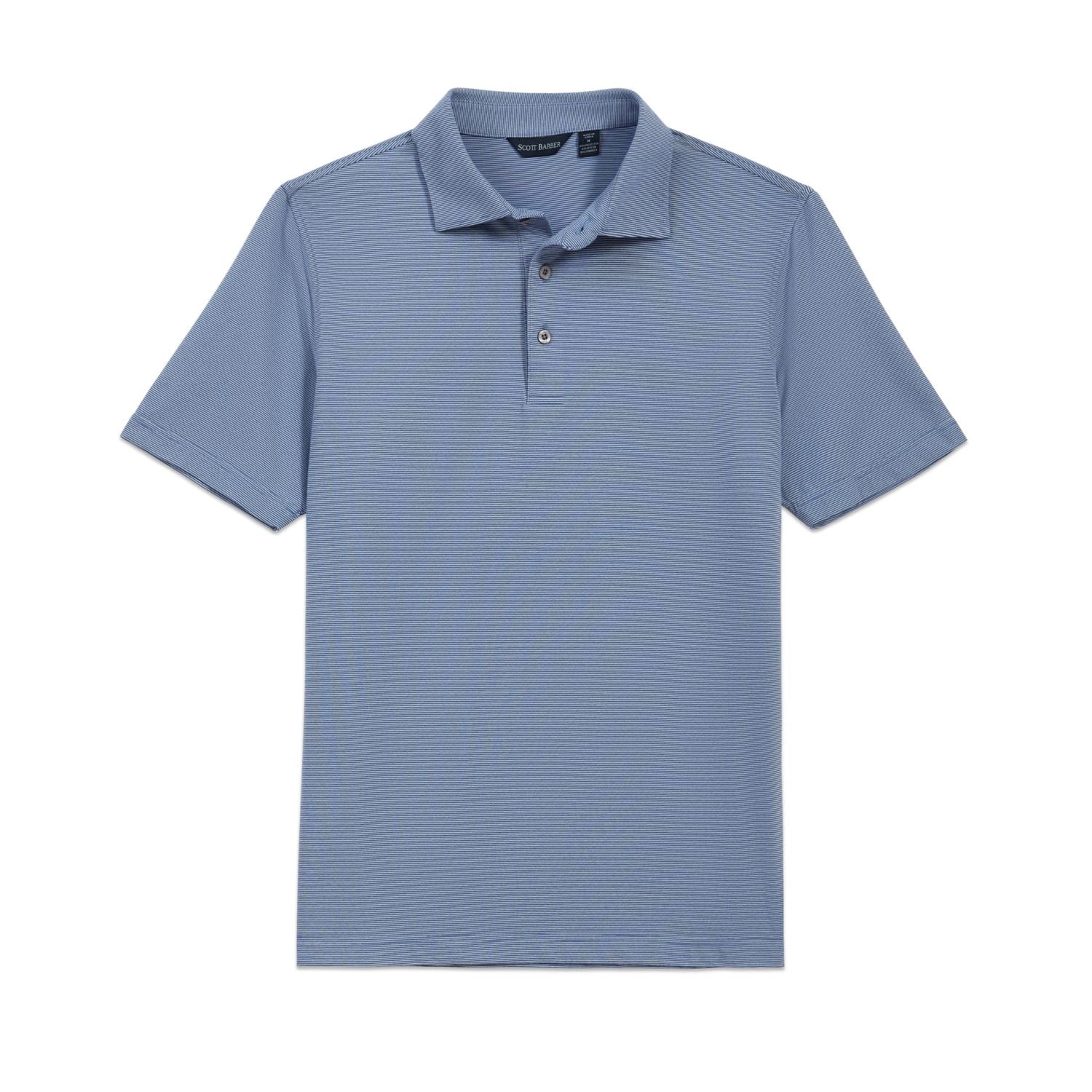 End on End Stripe Tech Polo in Regal by Scott Barber