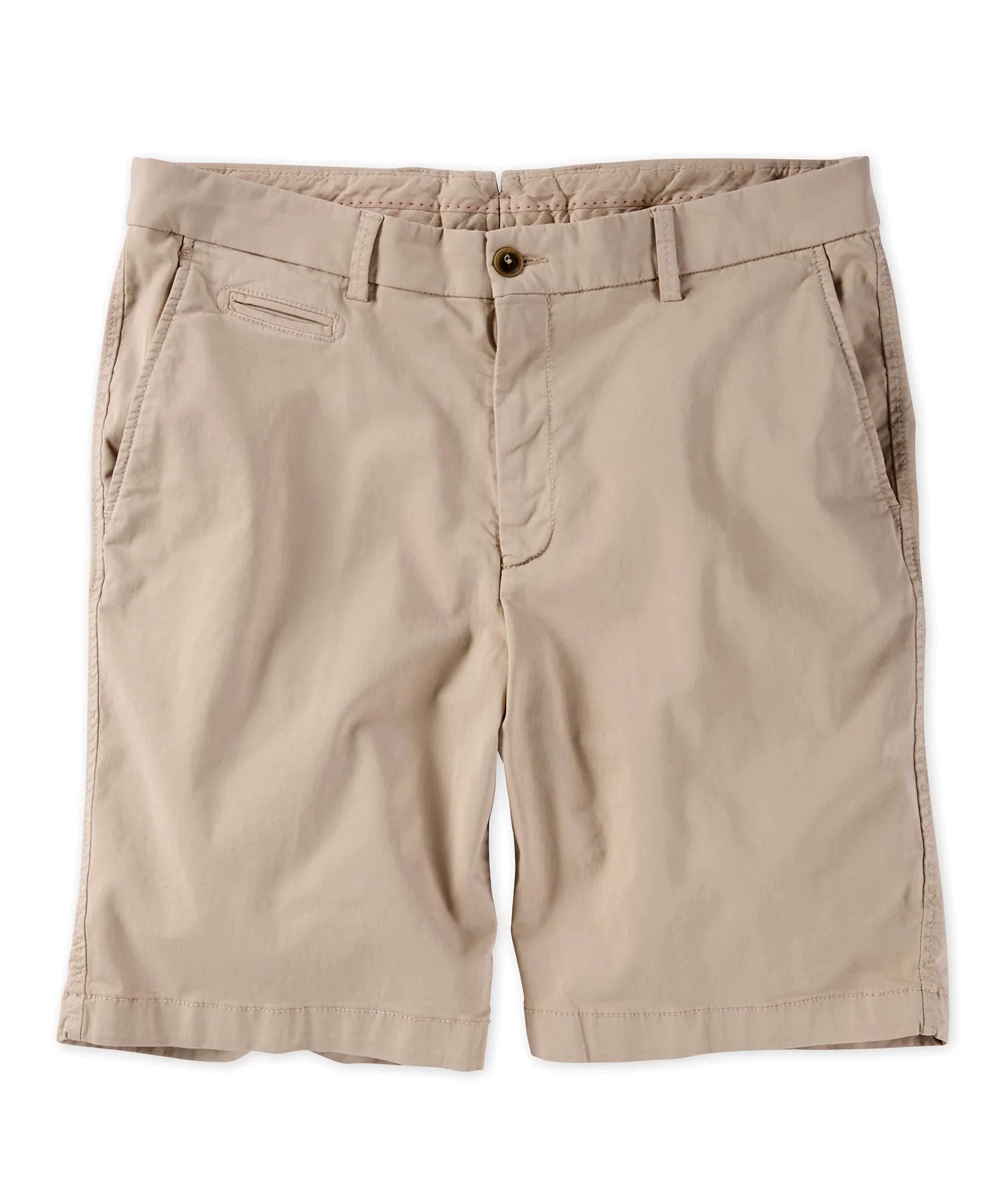 Broken Twill Stretch Cotton Shorts in Khaki (Drummond Traditional Fit) by Ballin