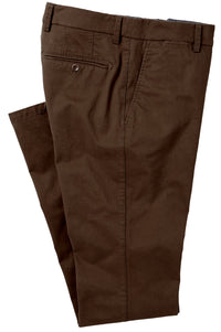 Perma Color Pima Twill Khaki Pants in Brown (Mansfield Relaxed Fit) by Ballin
