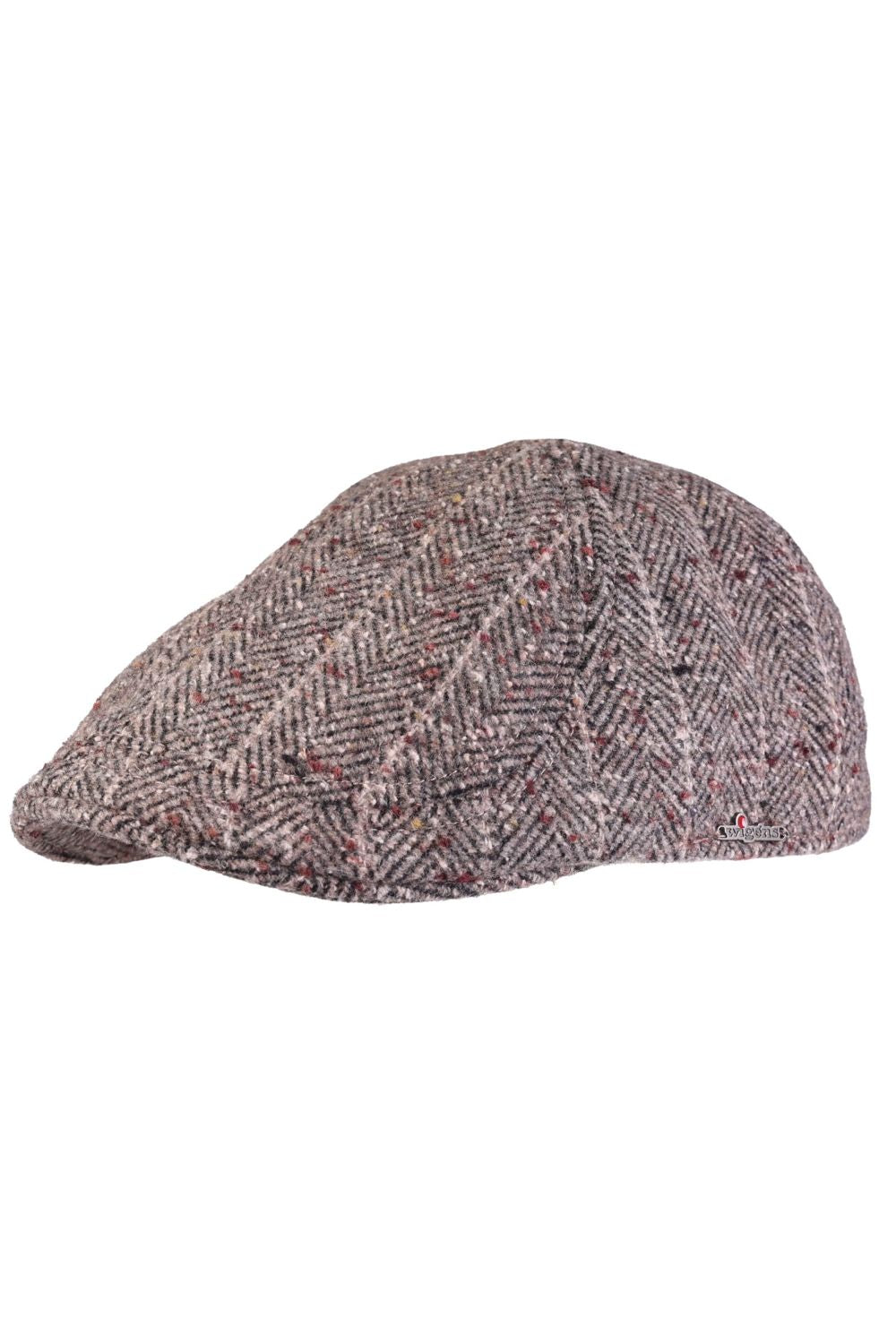 Herringbone Stripe 'Archive Line' Wool Blend Pub Cap in Light Brown by Wigens