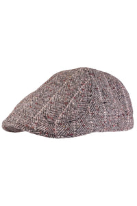 Herringbone Stripe 'Archive Line' Wool Blend Pub Cap in Light Brown by Wigens