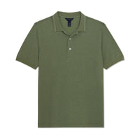 Pima and Silk Pique Short Sleeve Three-Button Polo in Sage by Scott Barber