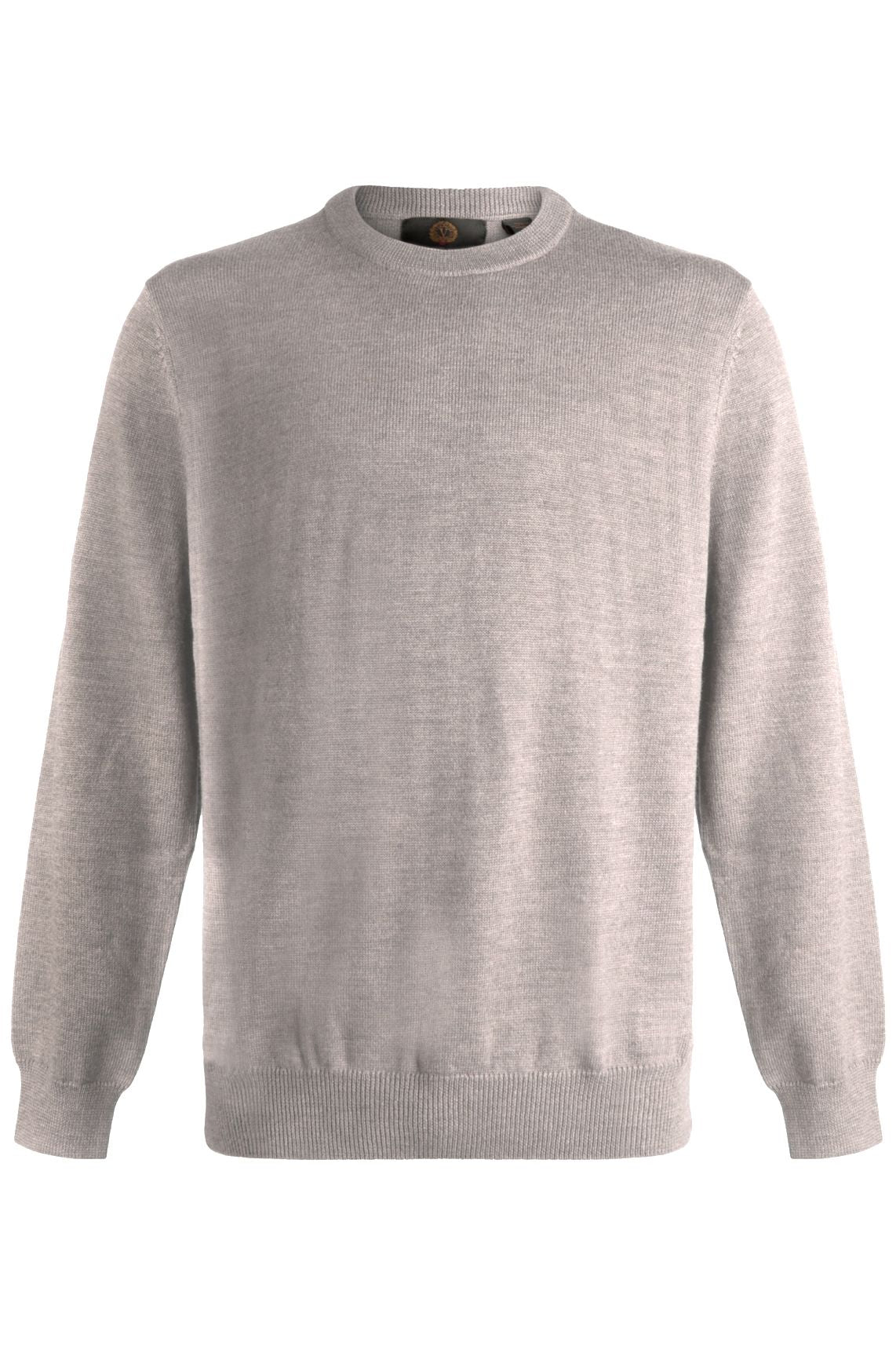 Extra Fine 'Zegna Baruffa' Merino Wool Crew Neck Sweater in Beige by Viyella