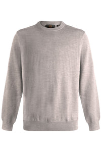 Extra Fine 'Zegna Baruffa' Merino Wool Crew Neck Sweater in Beige by Viyella