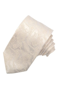 Ivory Snow Tonal Paisley Woven Silk Jacquard Tie by Dion Neckwear