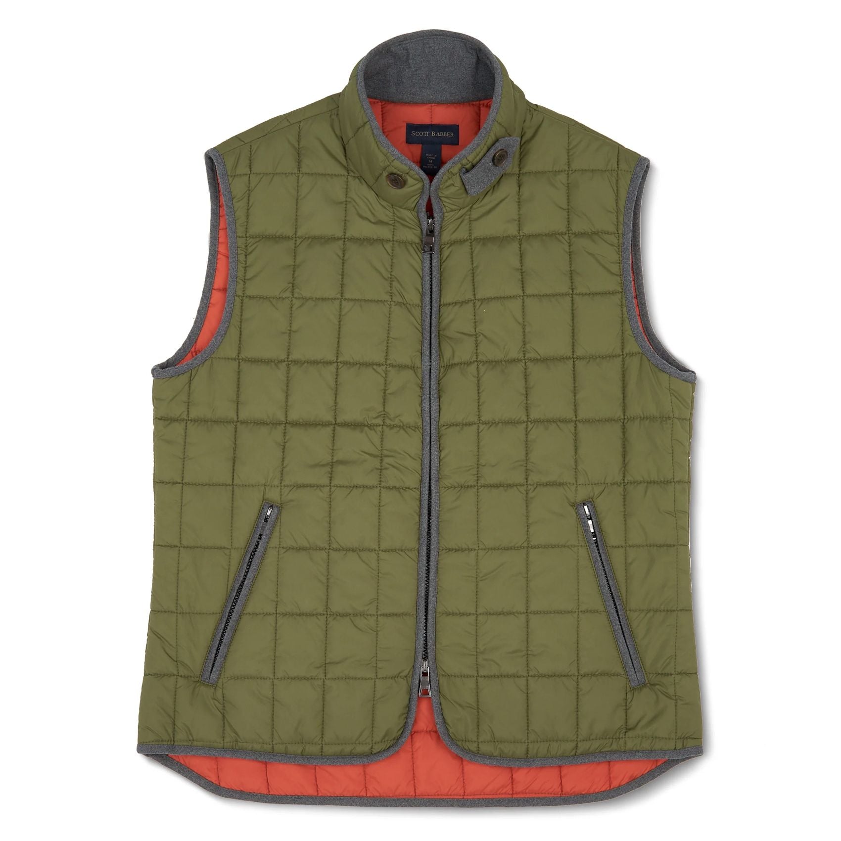 Quilted Water-Resistant Puffer Vest in Army by Scott Barber