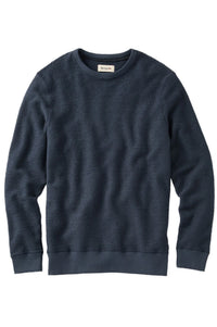 Textured Crew Neck Cotton Sweatshirt in Indigo by Borgo28