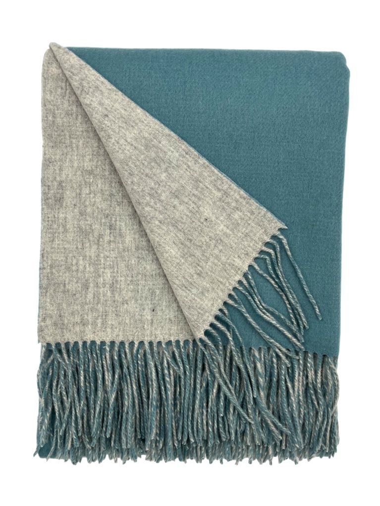 Merino Wool and Cashmere Double Face Classic Throw (Choice of Colors) by Alashan Cashmere