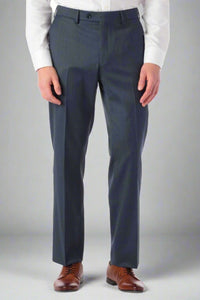 Super 130s Italian Luxury Ultimate Comfort Wool Tropical Flat Front Trouser in Navy Mix by 6 East by Ballin