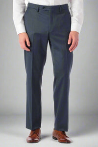 Super 130s Italian Luxury Ultimate Comfort Wool Tropical Flat Front Trouser in Navy Mix by 6 East by Ballin
