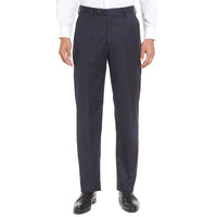 Super 100s Worsted Wool Flannel Trouser in Charcoal Blue Heather (Hampton Plain Front) by Berle