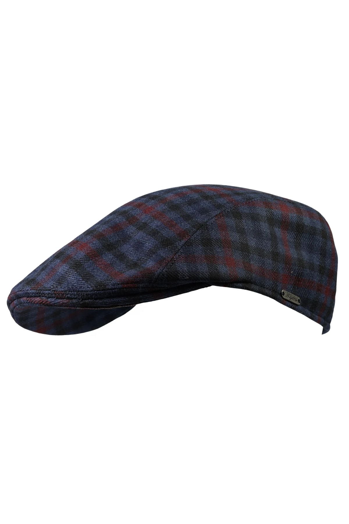 Ivy Modern 'Lanificio Campore' Wool Check 'Archive Line' Cap in Navy by Wigens