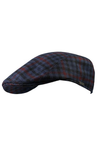Ivy Modern 'Lanificio Campore' Wool Check 'Archive Line' Cap in Navy by Wigens