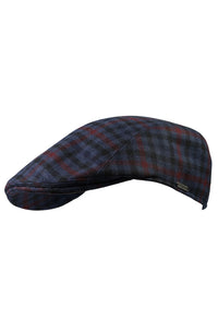Ivy Modern 'Lanificio Campore' Wool Check 'Archive Line' Cap in Navy by Wigens