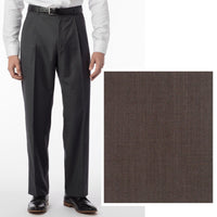 Super 120s Wool Gabardine Comfort-EZE Trouser in Oak (Manchester Pleated Model) by Ballin