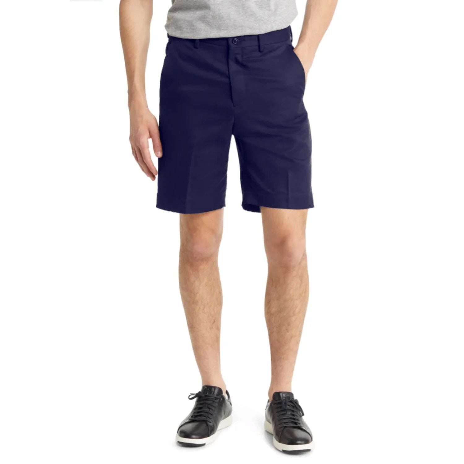 Microfiber Performance Golf Shorts in Navy (Hampton9 Plain Front) by Berle