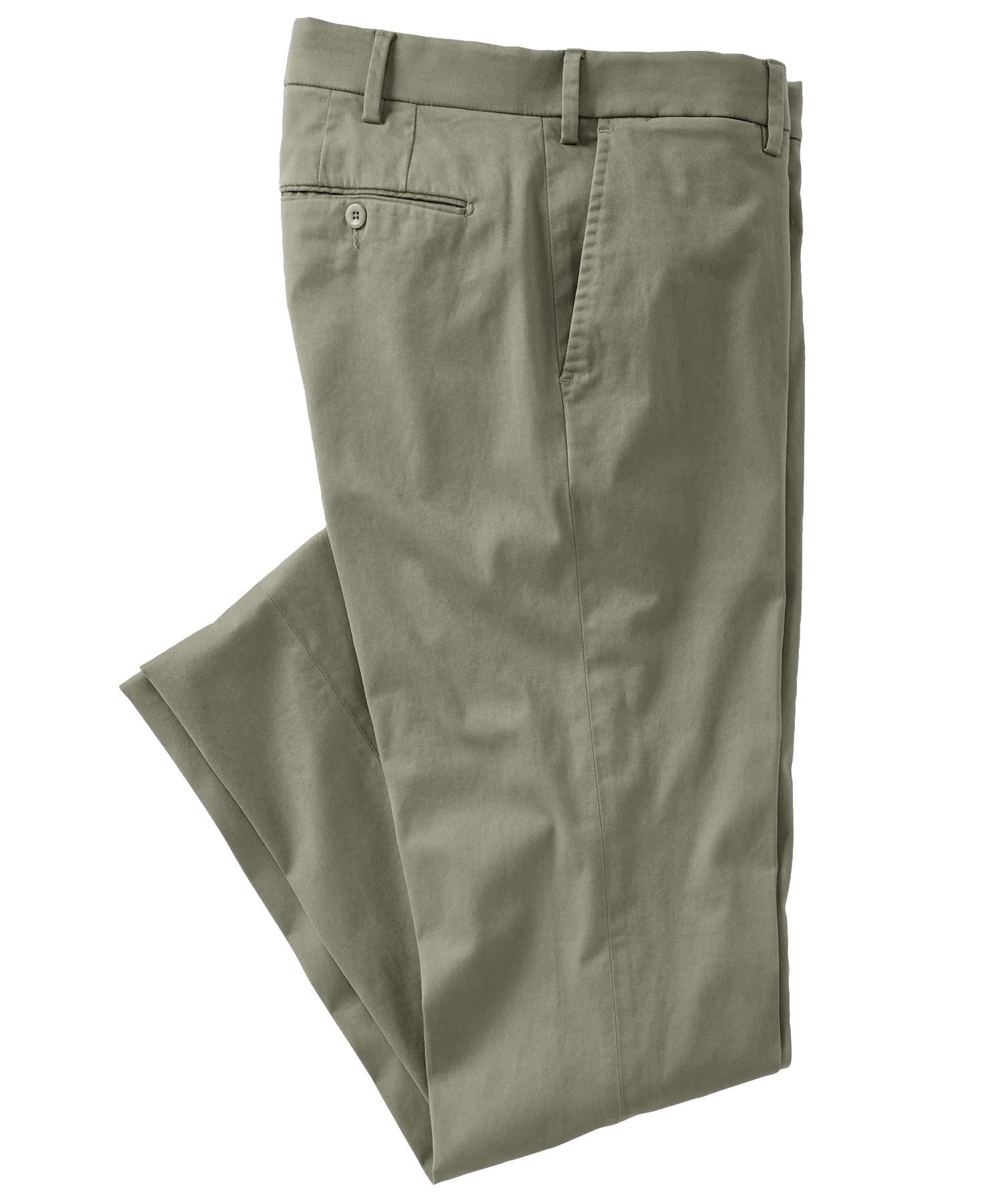 Supima Sateen Italian Luxury Flat Front Cotton Trouser in Light Olive (Choice of Fits) by 6 East by Ballin