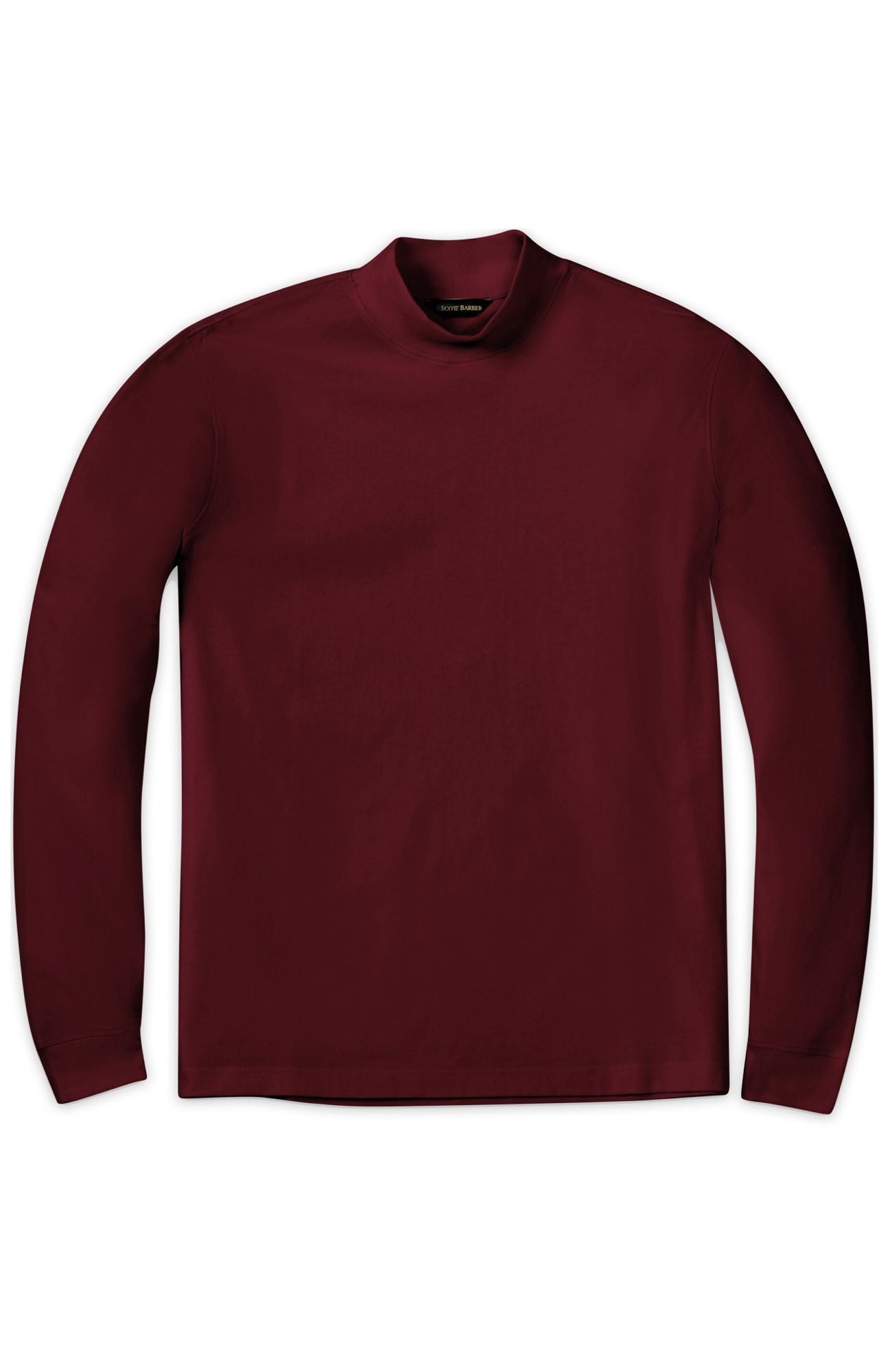 Peruvian Cotton Mock Turtleneck in Burgundy by Scott Barber