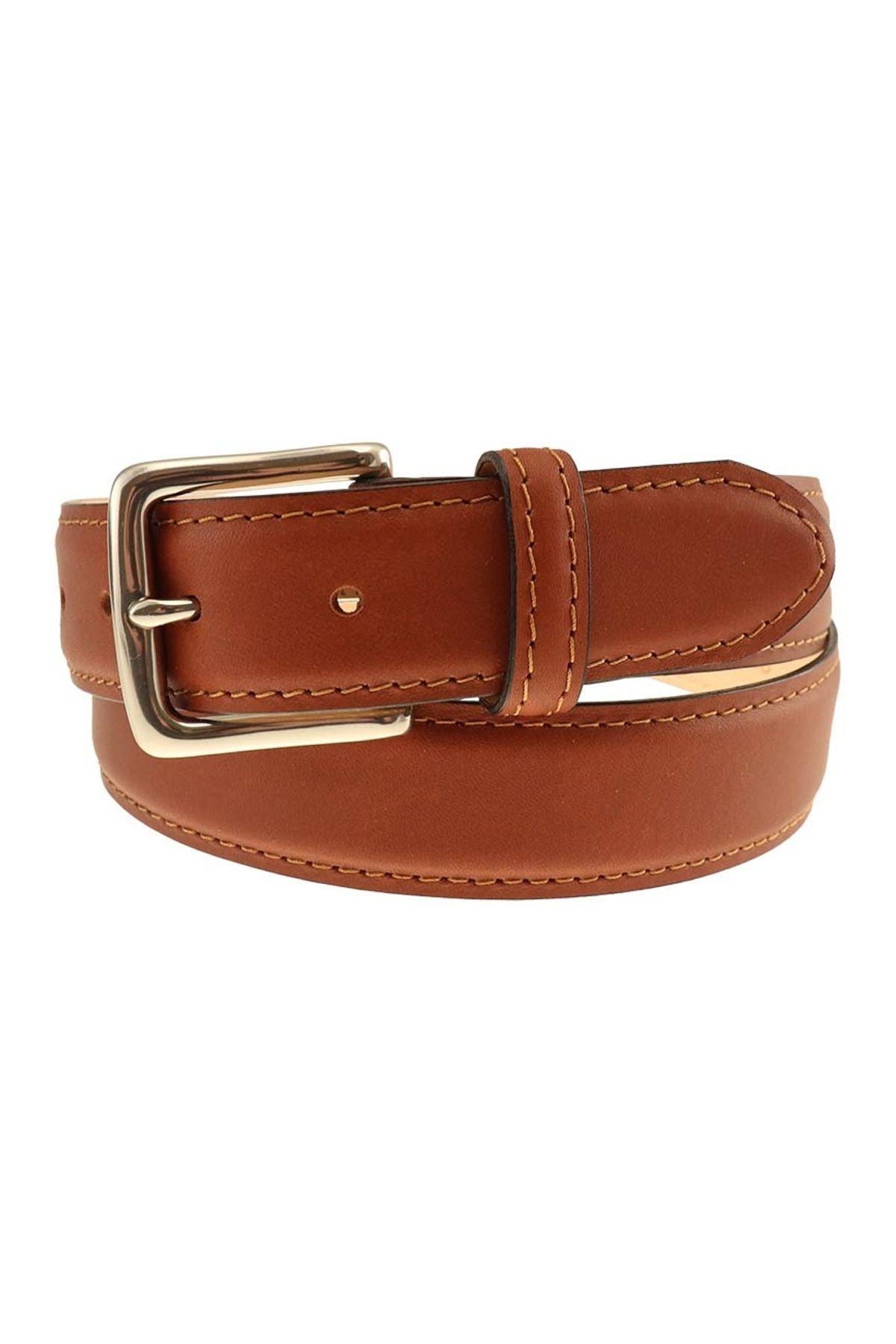 Colombia Calfskin Dress Belt in Tan by T.B. Phelps