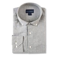 Linen/Tencel Solid Twill Sport Shirt in Sage by Scott Barber