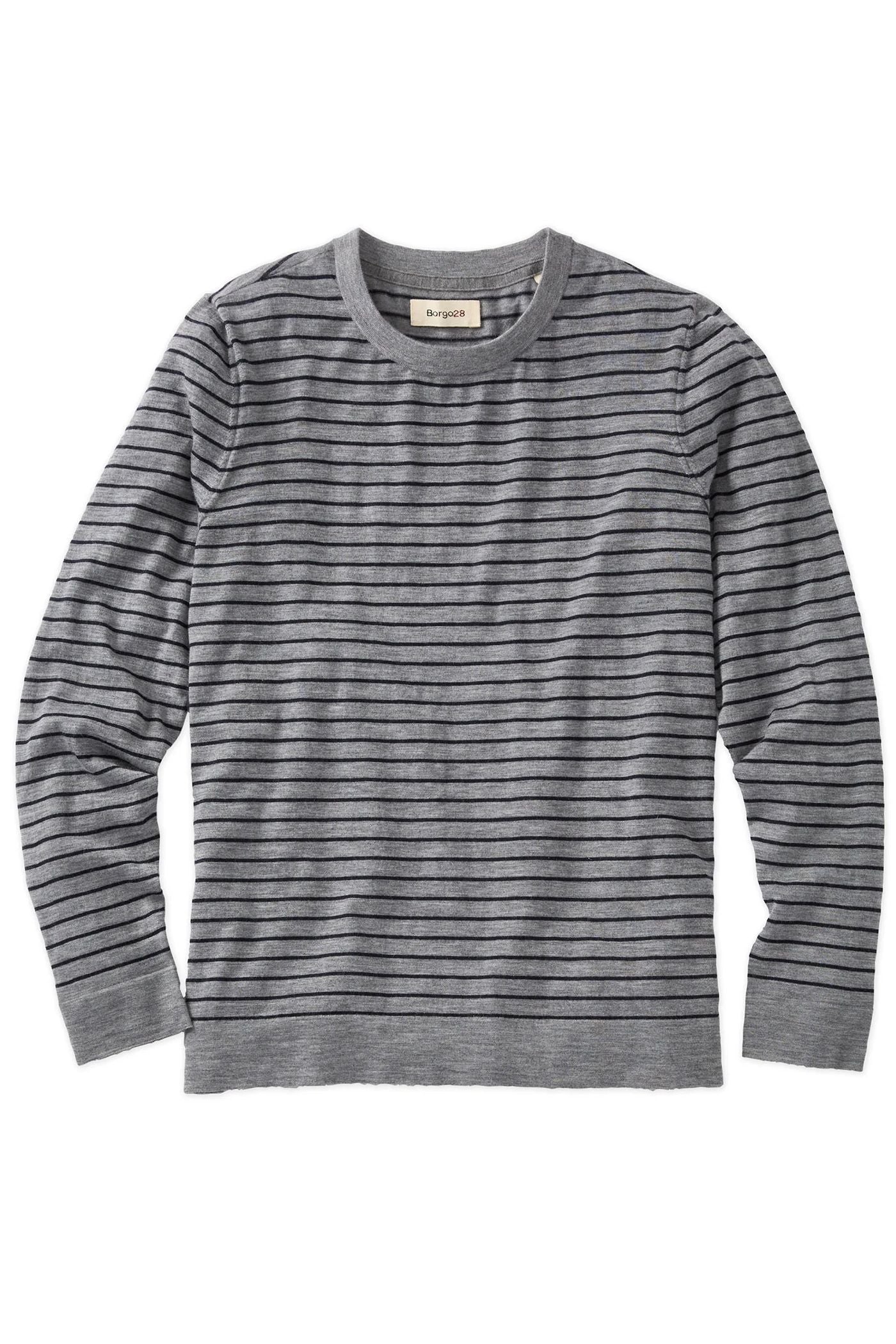 Pure Cashmere Fine Stripe Sweater in Grey by Borgo28