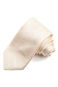 Cream Tonal Nailhead Dot Woven Silk Jacquard Tie by Dion Neckwear