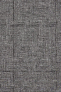 Super 110s Tonal Windowpane Flat Front Wool Trouser in Charcoal (Choice of Fits) by Ballin
