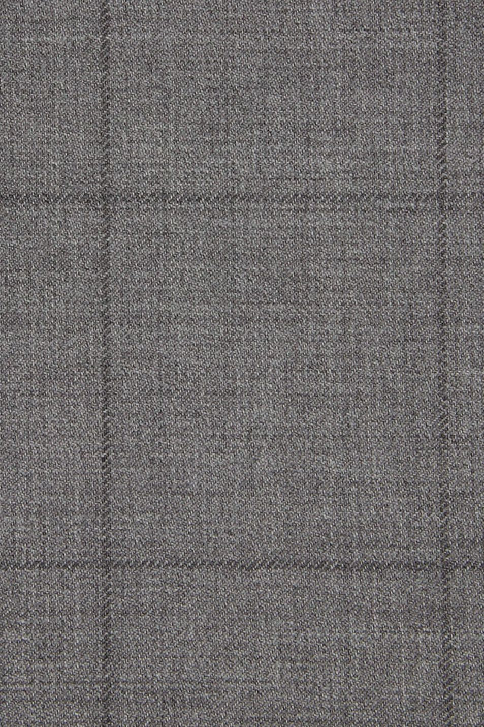 Super 110s Tonal Windowpane Flat Front Wool Trouser in Charcoal (Choice of Fits) by Ballin