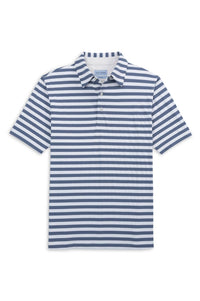 Prep Stripe Performance Polo in Indigo by Scott Barber