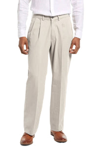 Washed Poplin Pant in Stone, Size 36 (Oak Double Reverse Pleat) by Charleston Khakis