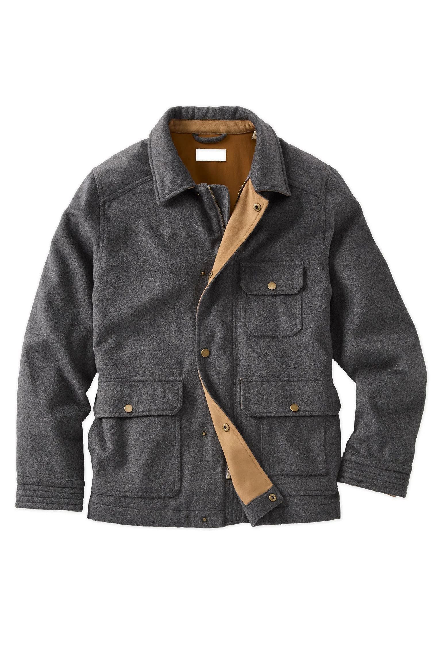 Wool-Blend Utility Jacket in Charcoal by Borgo28